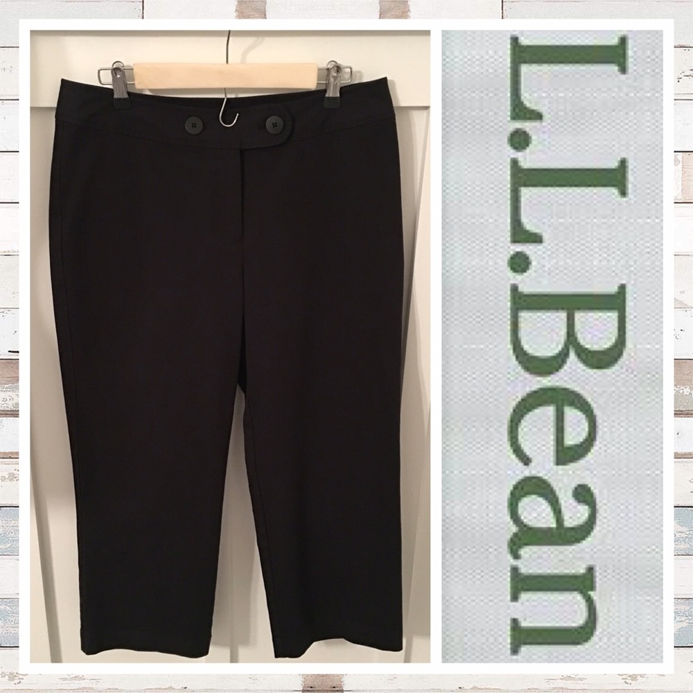 L.L.Bean black petite cropped pants.